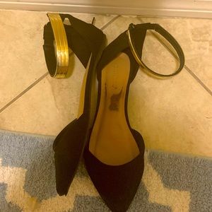 Black/Gold Flats size 8